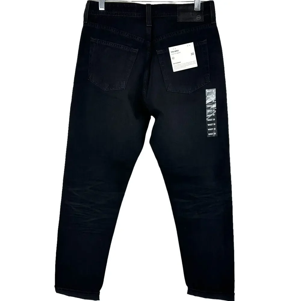 AG Adriano Goldschmied NWT The Apex Relaxed Tapered Men's Black Size 30 Jeans